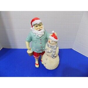 NEW Christmas Coastal Nautical Beach Santa & Snowman Figurine Florida Decor